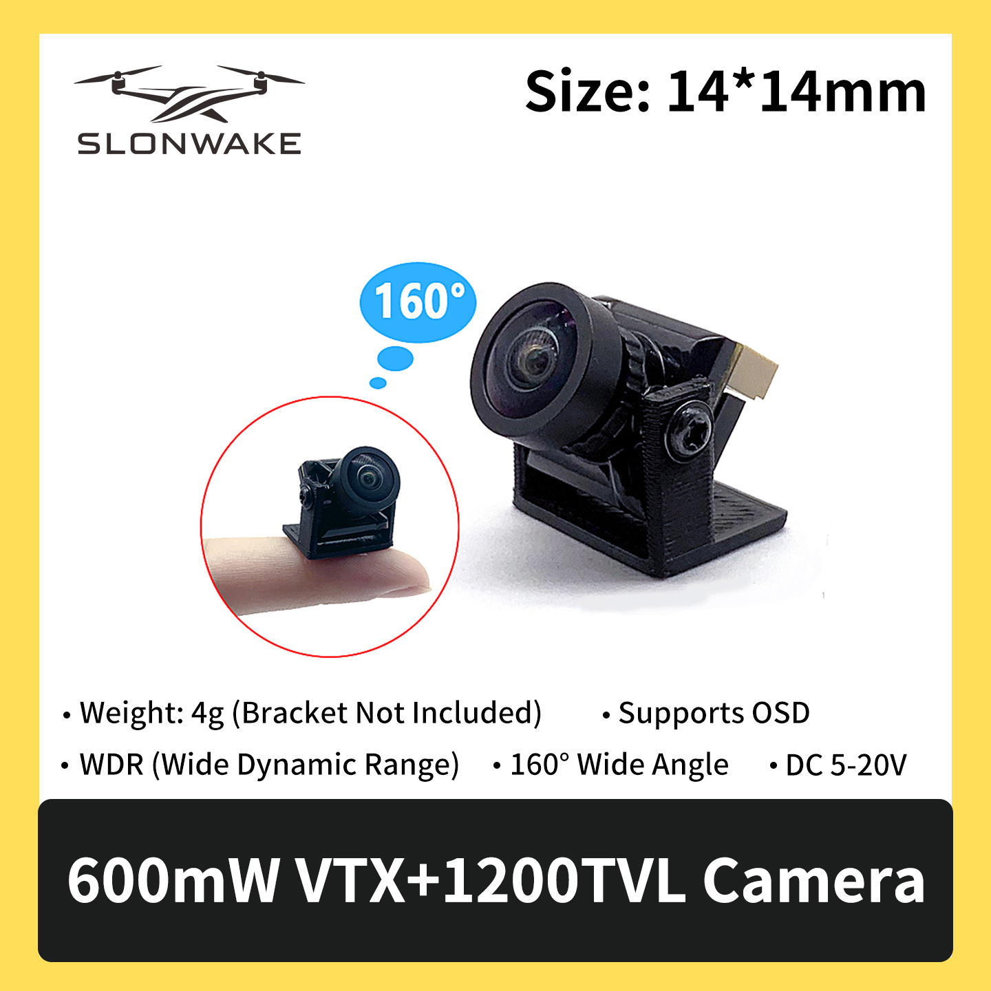 SLONWAKE 5.8G 600mW 7-24V FPV  - Drone Camera ulasan dan harga