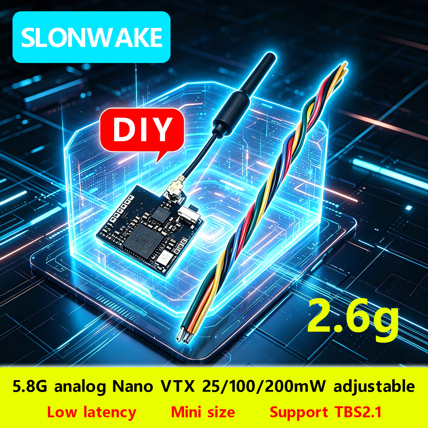 SLONWAKE Nano 5.8G 48CH 200mW  - Drone Receiver ulasan dan harga