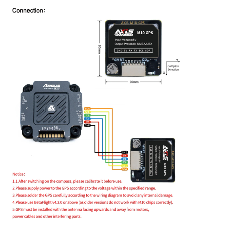 Axisflying M10 GPS Module Buil - Drone Compass ulasan dan harga