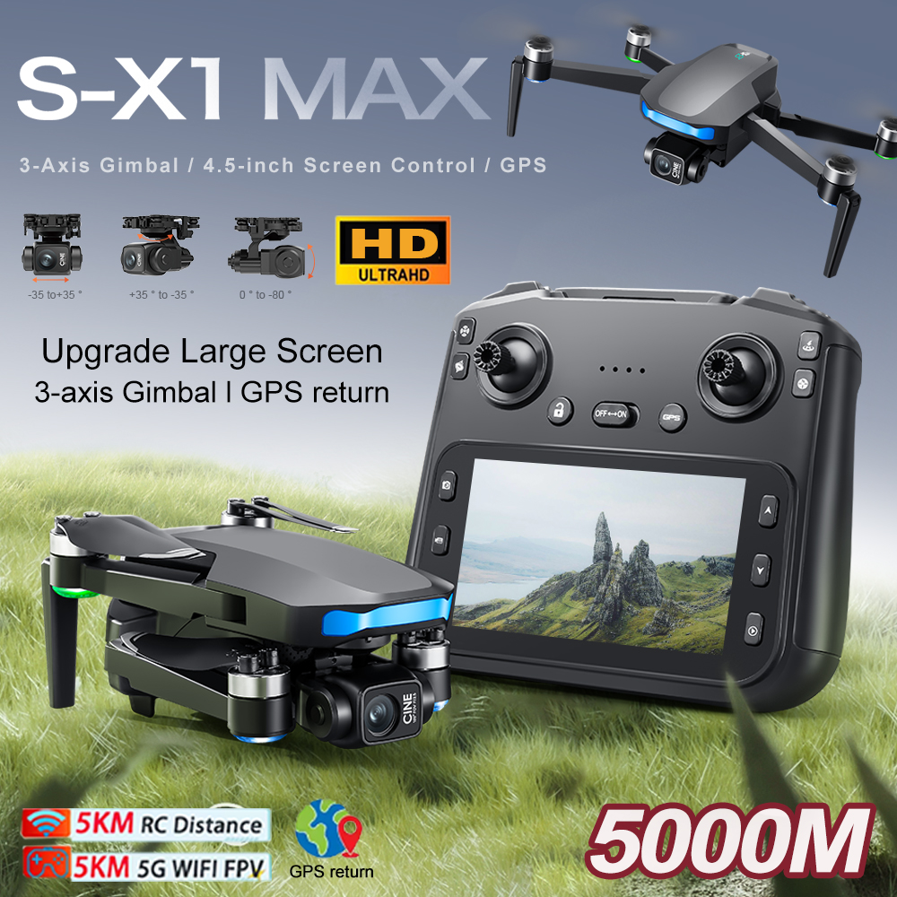 New S-X1 MAX Drone GPS 8K Prof - Drone Gimbal ulasan dan harga